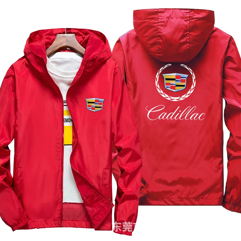 

Motorcycle Jacket Windproof for Cadillac Car Logo Jacket Mobike Riding Hooded Suit Windbreaker Sweatshirts Racing zipper Coat