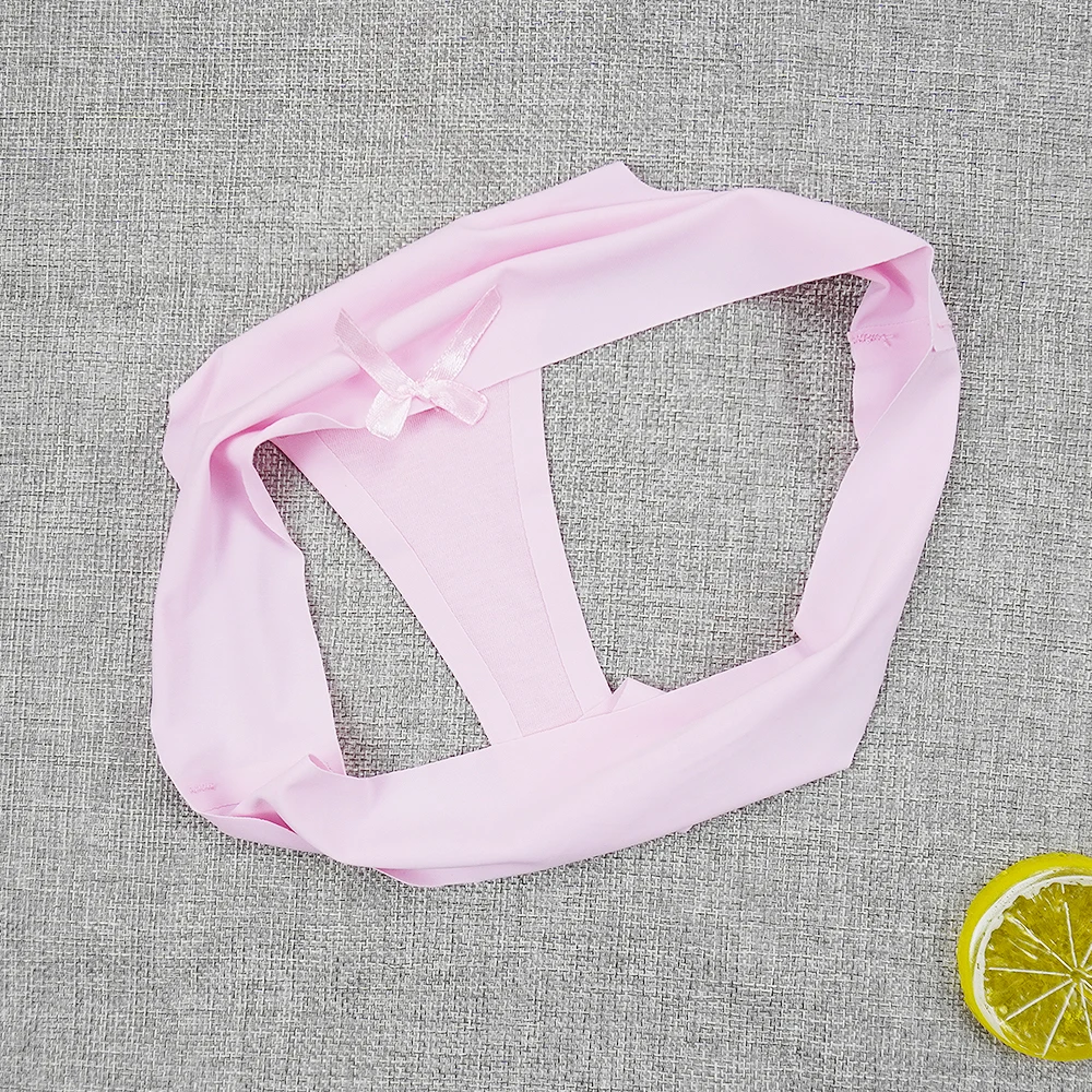 

3pcs/lots Seamless Underwear Panties Thong Sexy String Intimate Leopard Print Super Thin Ice Silk Wholesale Low-rise Underpants