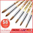 Kolinsky соболиная акриловая кисть для ногтей  8101214, УФ-гель, зеркальная жидкая пудра для творчества, жидкий блеск для ногтей