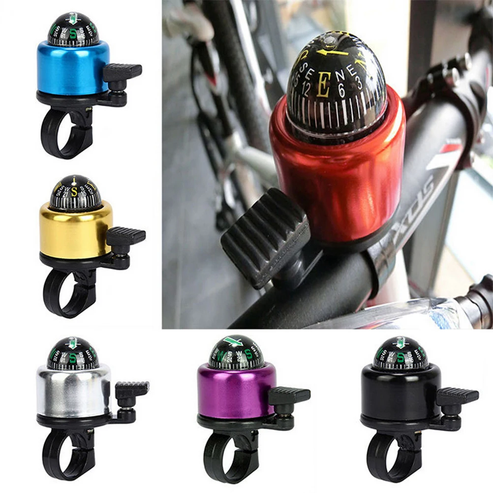 

1Pc Multi Colors Aluminum Alloy Bicycle Bell With Compass Bike Alarm Horn Mountain Bike Accessories