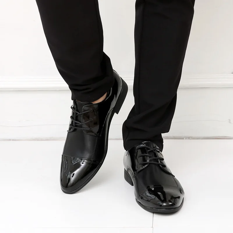 

ZXQ Plus Size 38-47 Men Business Casual Shoes Men Falts Oxford Dress Shoes For Men High Quality Men Leather Shoes