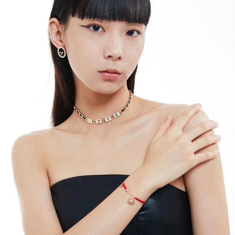 Новинка 2022 браслет в китайском стиле со знаками Зодиака тигра удачи красный