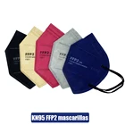 Респиратор fpp2 для женщин, 5-слойная защитная маска для лица, темно-синяя, черная, красная вина, FFP2 CE KN95