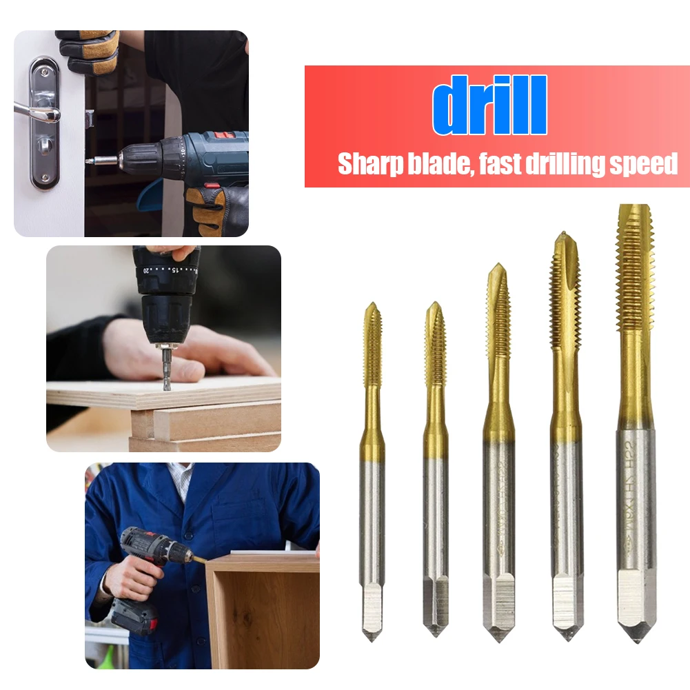 

10pcs T-handle Reversible Single Tap Wrench Set Tapping Threading Tool M3-M8 Screwdriver Tap Holder Twist Drill Bits Hand Tool