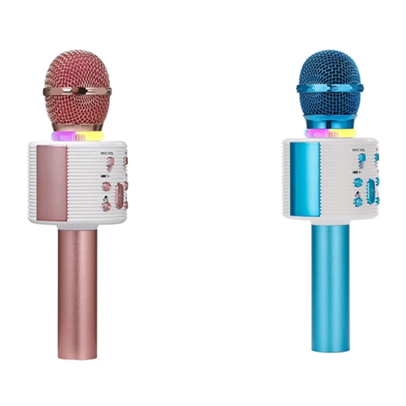 Беспроводной музыкальный микрофон Мини Bluetooth со светодиодной подсветкой для