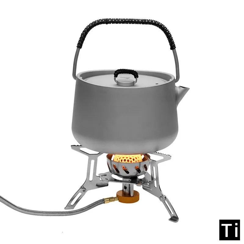 Походный титановый чайник для приготовления чая пикника 1л кофе ультралегкий