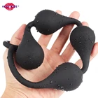 Большие Силиконовые анальные бусины, вагинальная и Анальная пробка шариков, Анальная пробка, БДСМ, расширители, пробки, Эротические товары, 18, для взрослых, интимные игрушки для женщин