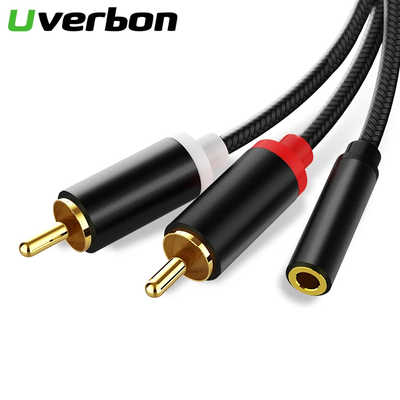 RCA кабель 3 5 мм к 2rca Aux rca разъем аудио стерео сплиттер для смартфонов усилители