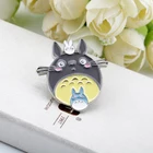 С изображением героя мультфильма Мой сосед комиксов Мой сосед Тоторо эмаль на булавке на Шиншилла джинсовая брошь мультфильм контакты для воротник и сумка Одежда отворот значок-булавка на подарок корсаж