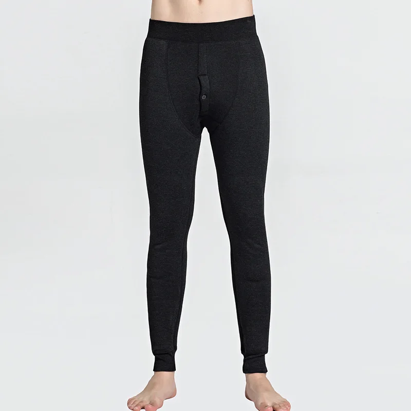 2019 Winter Men's Thermal Underwear Bottoms two-layer composite velvet extra thick warm legs Kneepad chill-proof long johns B167 |