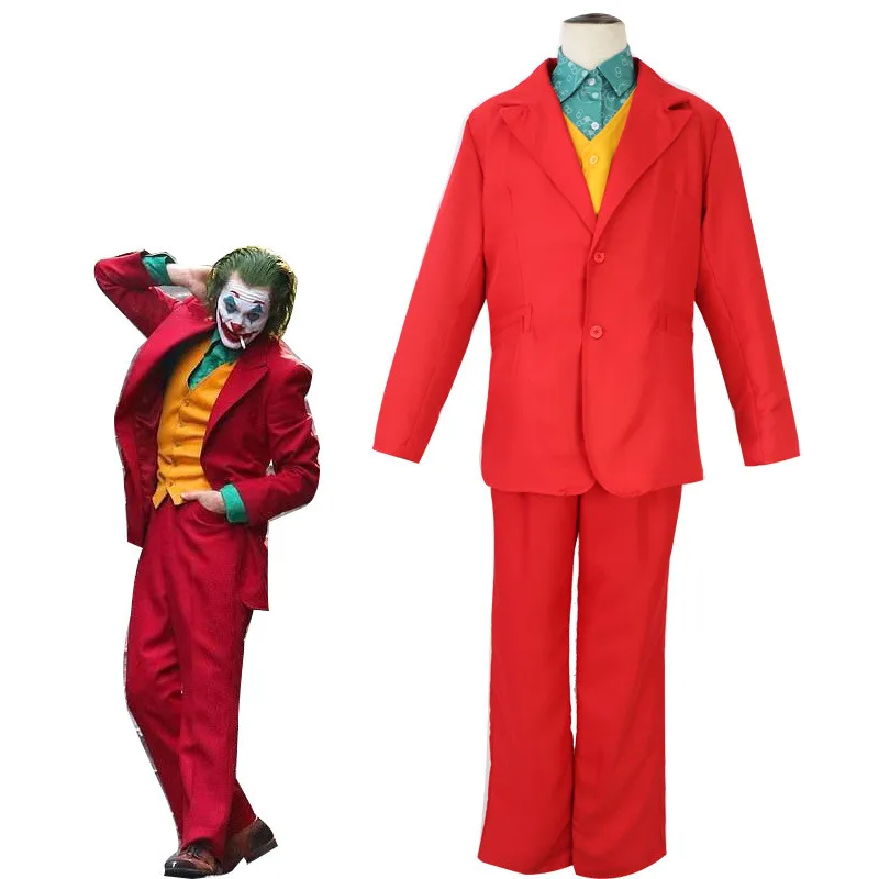 Красный фильм Joker Joaquin Phoenix Arthur Fleck аниме маскарадный костюм костюмы вечерние на