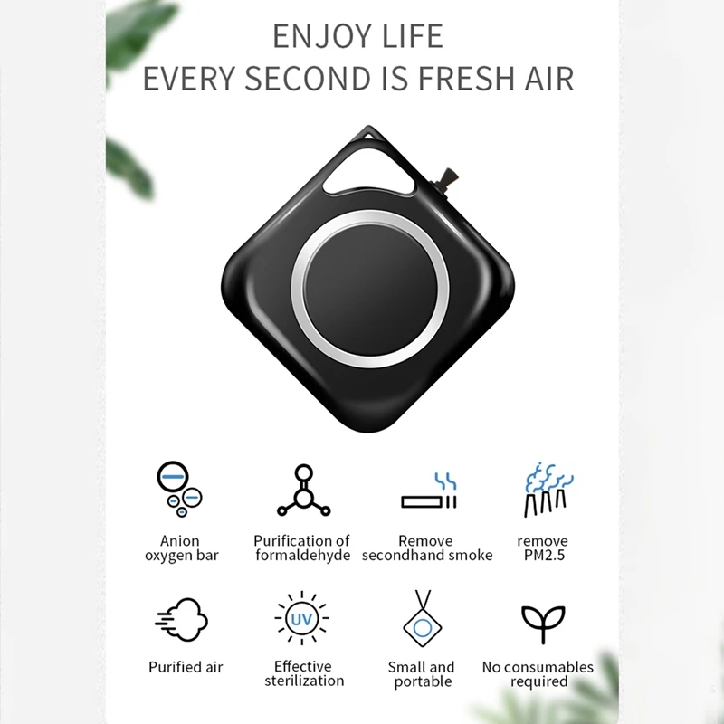 

2PCS Square Wearable Air Purifier Necklace / Mini Portable Air Freshener Ion / Deodorant / Remove Smoke Dust / Low Noise