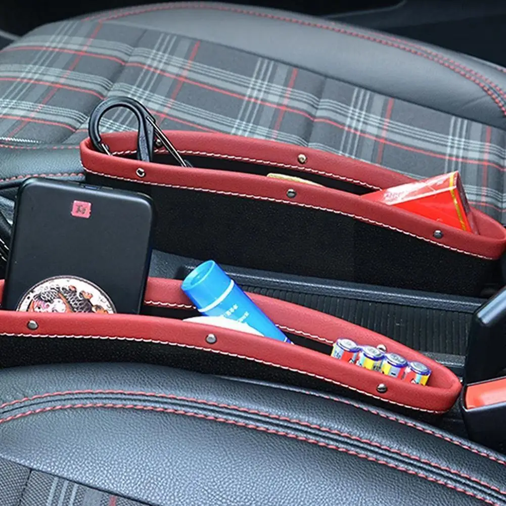

Leather Car S Bag Car Organizer Storage Catcher Car Accessories Pocket Slit Multifunctional Cup Holde G1u3