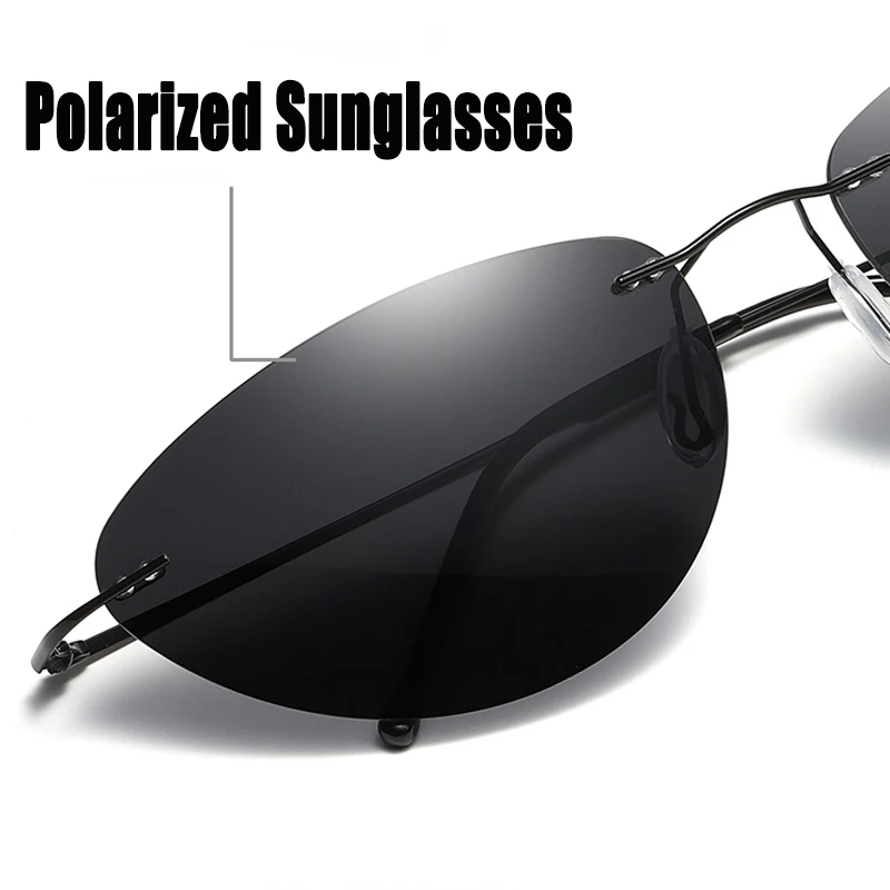 

Fashion Cool The Matrix Neo Style Polarized Sunglasses Titanium Men Driving Brand Design Sun Glasses Rimless Ultralight