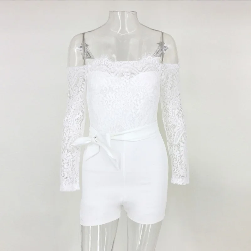 JESSIC 2019 женское однотонное Кружевное боди с длинным рукавом сексуальный