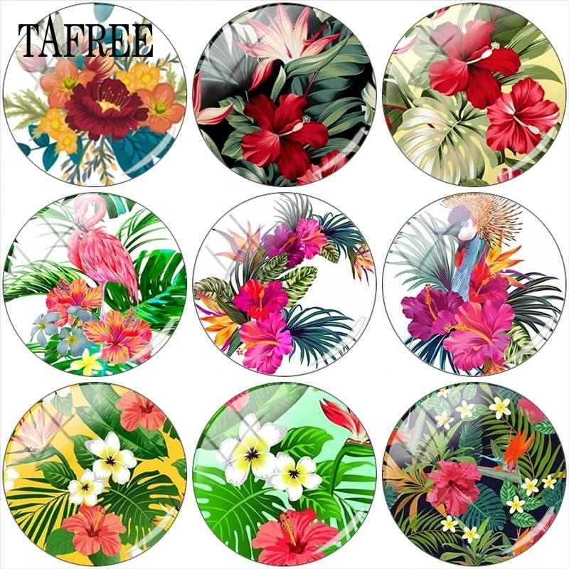 TAFREE тропический зеленый лист растения фотография 12 мм/15 мм/16 мм/18 мм/20 мм/25 мм