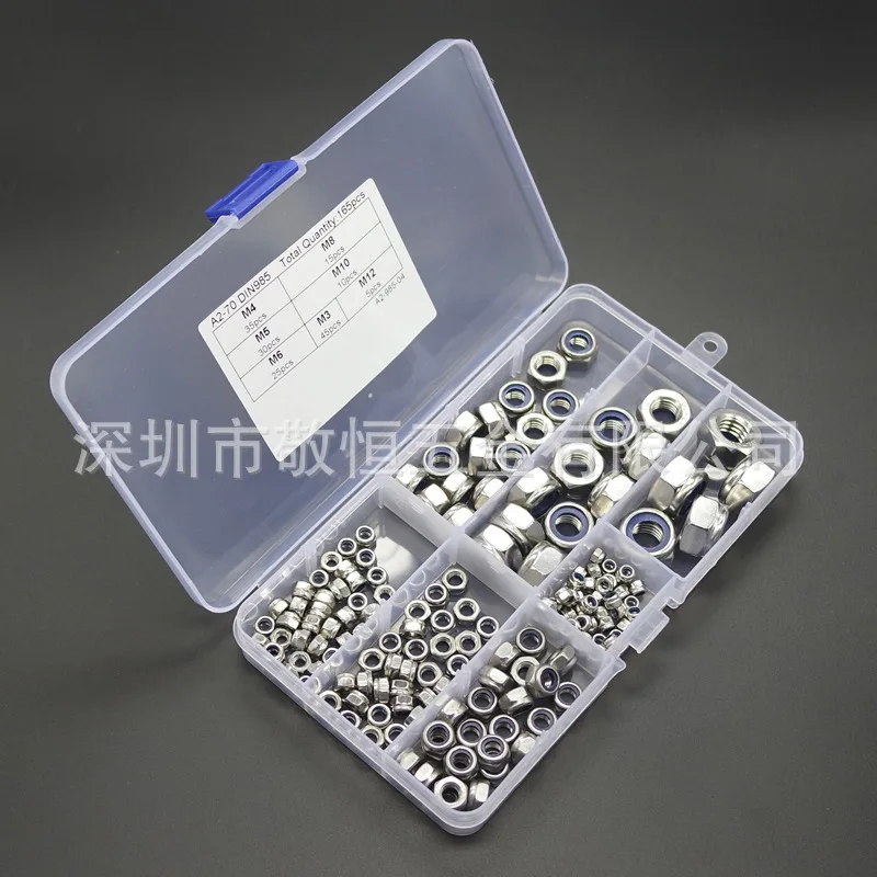 165 шт. набор самозакрепляющихся нейлоновых гаек из нержавеющей стали 304|Гайки| |