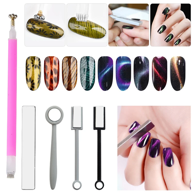 

3D Line Strip Effect Strong Magnetic Pen Tools for Gel Varnish Tools Nail Art Magnet Stick Cat Eyes Magnet for Nail Gel Polish