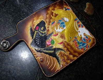 Настоящие фотографии мужские кошельки ручной работы из натуральной кожи сумка