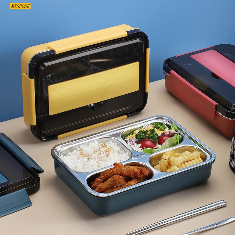 

Bento Box Japanese Style Stainless Steel Lunch Box Food Warmer Leak-Proof Breakfast Lunch Box with Compartment Food Box
