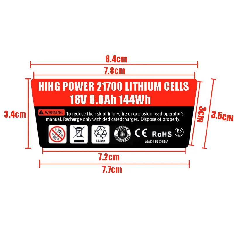 21700 BAT618 10 ядро литий-ионный аккумулятор Батарея 8.0Ah Стикеры для Bosch 18V литиевая