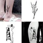 Модная женская имитация татуировки, водонепроницаемая Временная фотография, панда, змея, красивая татуировка для детей, женская черная Геометрическая искусство