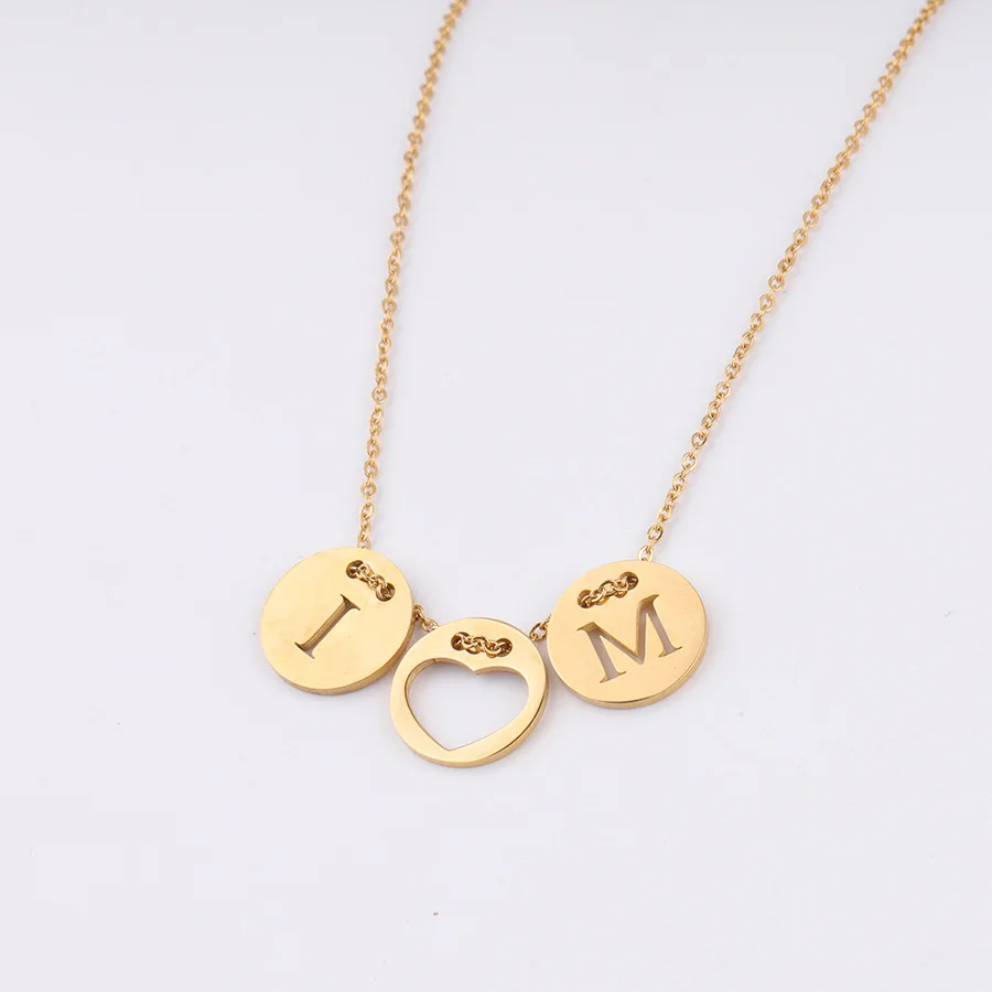 3 шт./компл. алфавитные ожерелья с буквой и подвеской для женское дисковое буквы