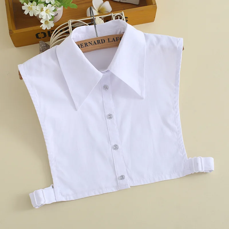 2019 лет белого цвета Новый накладной воротник от рубашки Женская дикая рубашка с