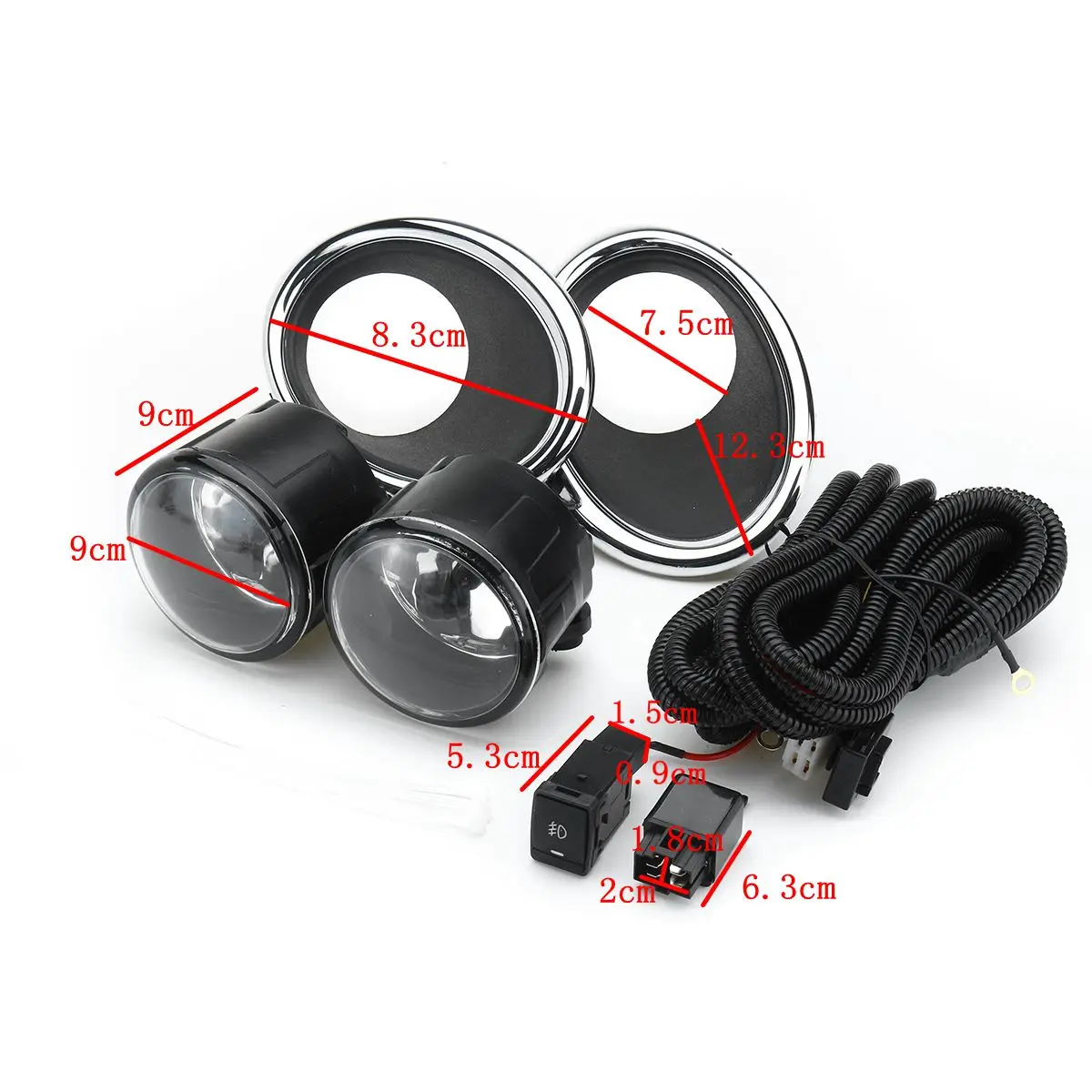 

Bright Light Lamp Covers A Pair Front Bumper Fog Lights Driving Lamps Lens H8 Bulb Kit For Nissan Rogue Sport 2017-2018