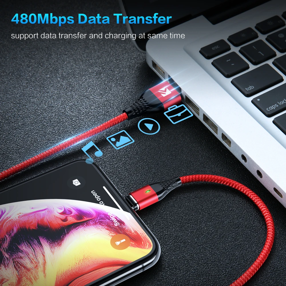 Магнитный кабель FLOVEME 3A Micro USB Type C для iPhone XR быстрой зарядки 1 м|Кабели мобильных