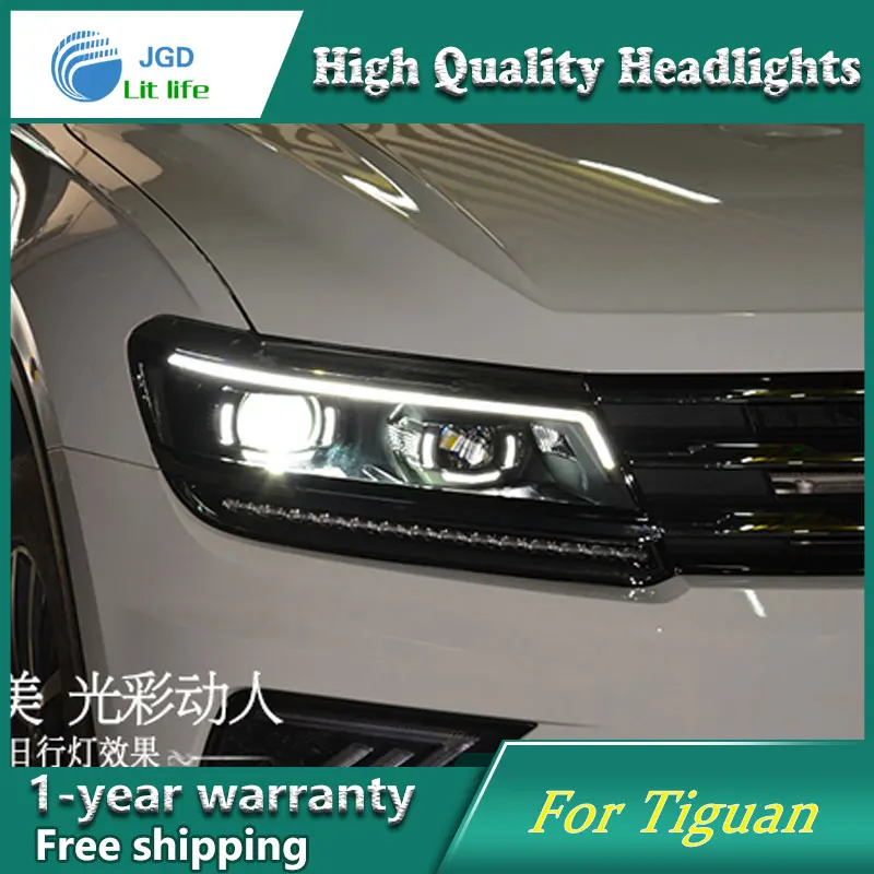 Высококачественный чехол для стайлинга автомобиля VW Tiguan 2017 фары светодиодные