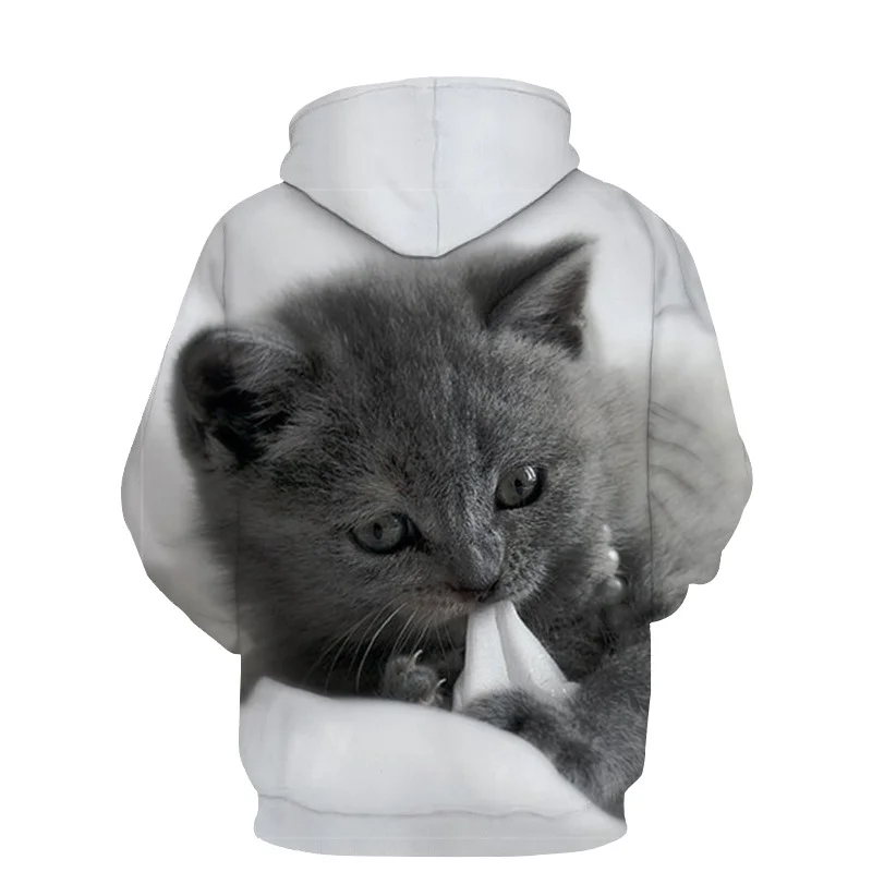 

New Cat Hoodie Boys Teen Kids 3D Printed Head Sweatshirt Fashion Casual Street Pullover Hot Coat Street Wear Top
