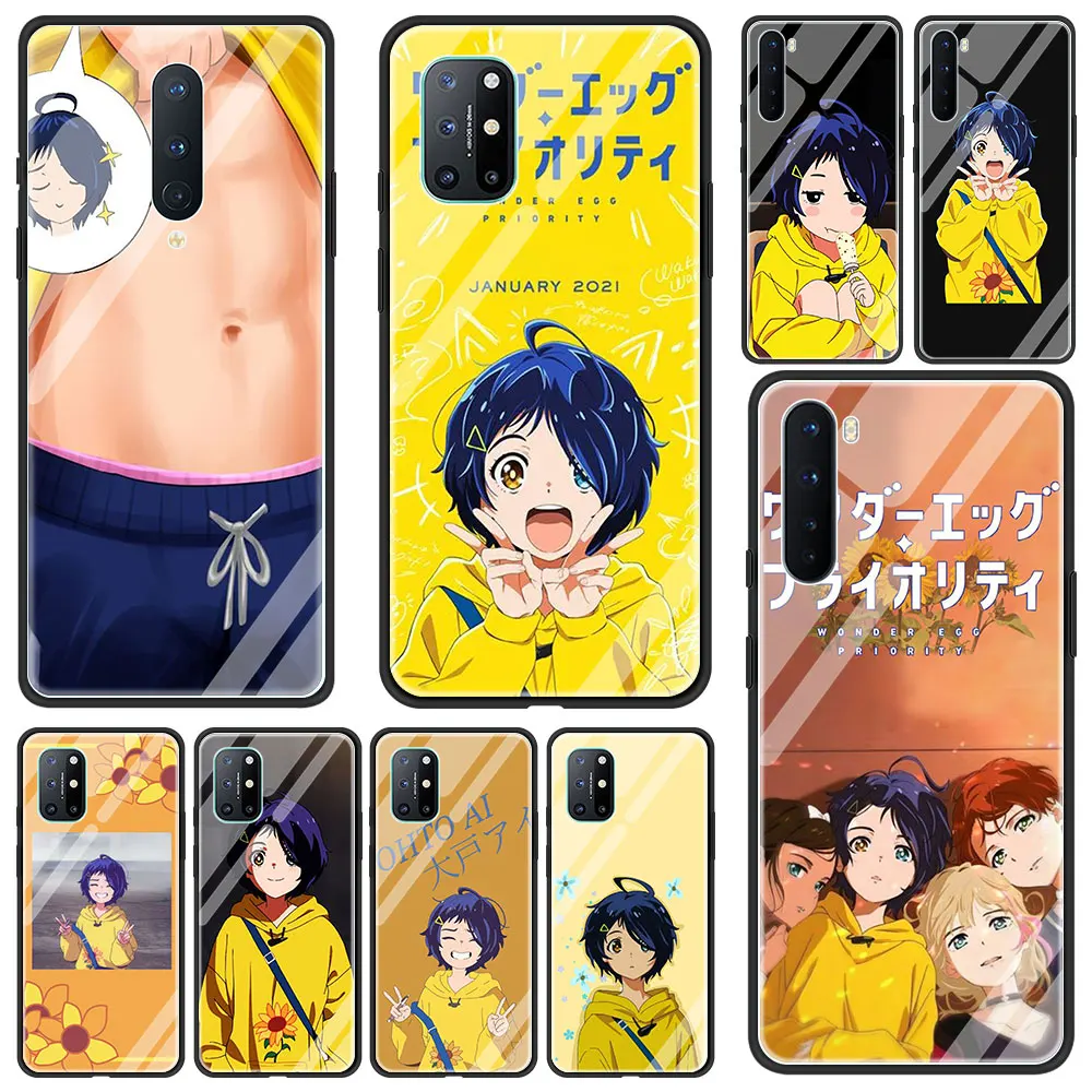 

Soft Edge Cover Coque for Oneplus 9PRO 9R 7 7T Pro 8 8T Pro Nord 5G Luxury Glass Phone Case Shell Wonder EggS Priority Ai Kawaii