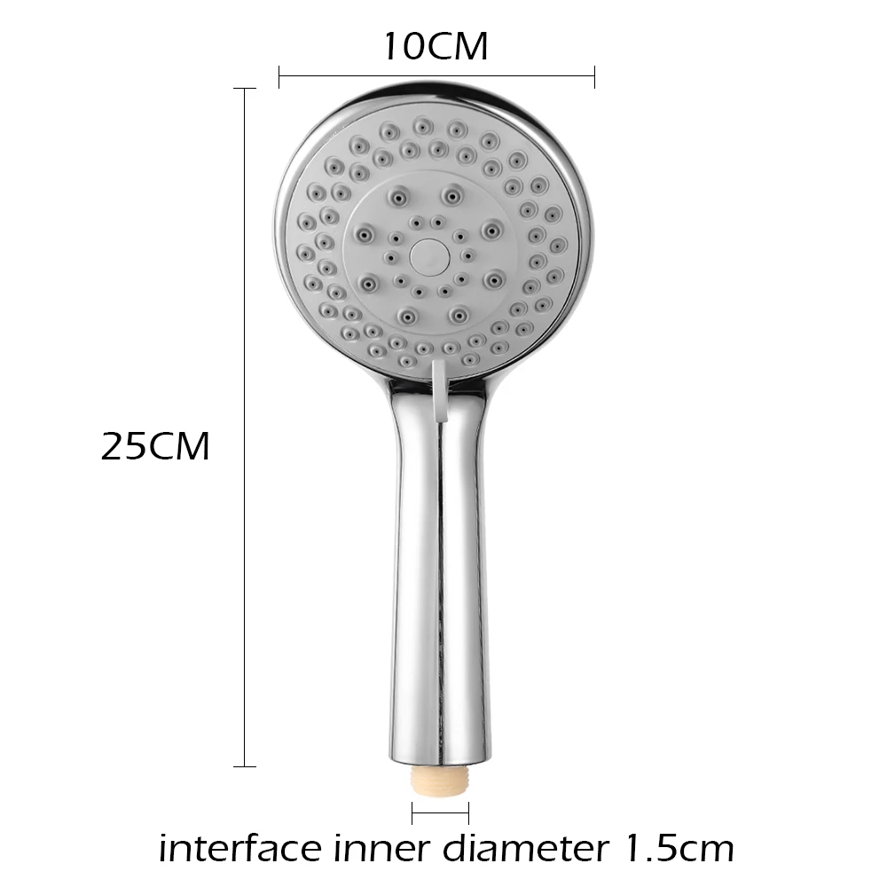5 Modes ABS Bathroom Shower Head Big Panel Round Chrome Rain Head Water Save Classic Design Rain Showerhead Replacement Parts