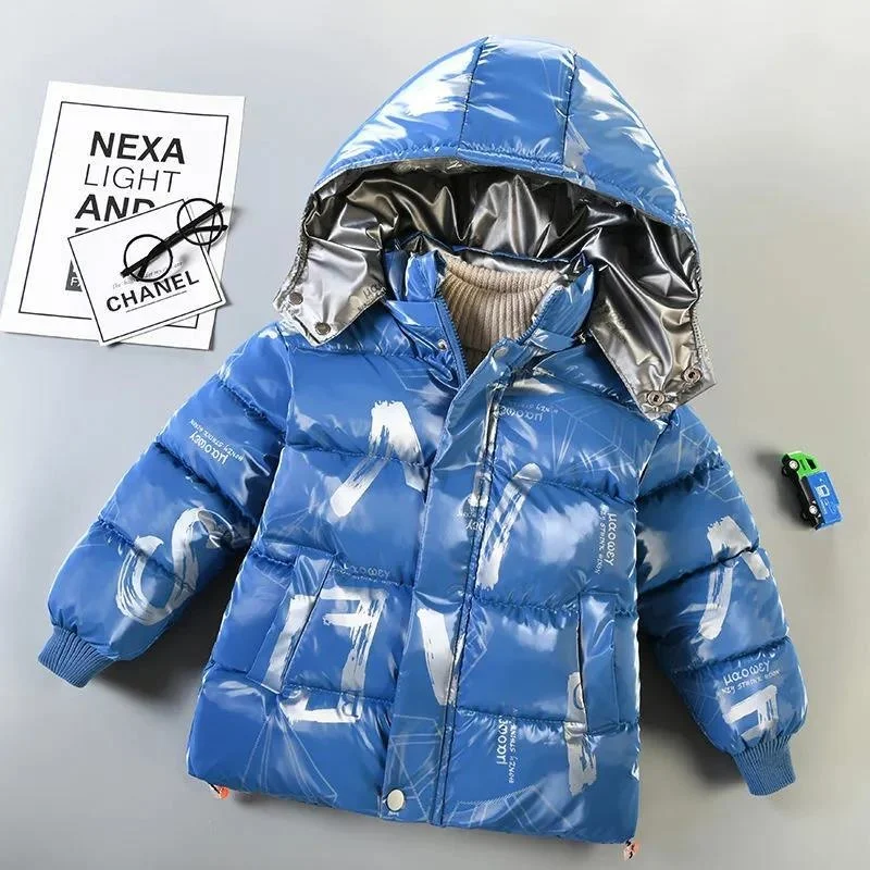 

Детская теплая зимняя куртка с капюшоном, на подростках