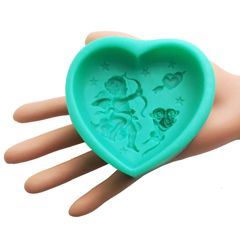 

3D Heart Rose Shaped Fondant Mold Embossed Love Garland Mould for Wedding Valent