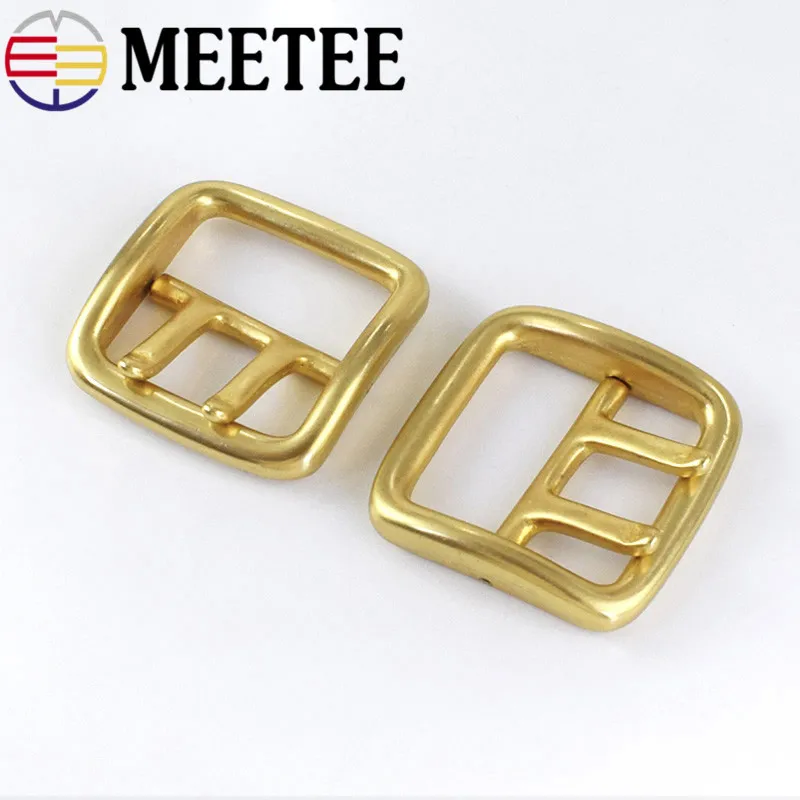 Meetee 1pc/2pcs 40mm Men's Belt Buckles Pure Copper Double Pin Buckle Head DIY Jeans Waist Decoration Accessoy ZK2018 | Дом и сад