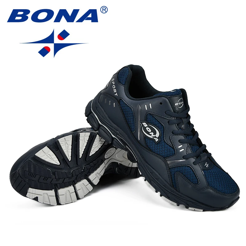 BONA Brand Sneakers Mesh Breathable Men Running Shoes Classical Fashion Outdoor Sport Shoes Male Low Tops Jogging Shoes