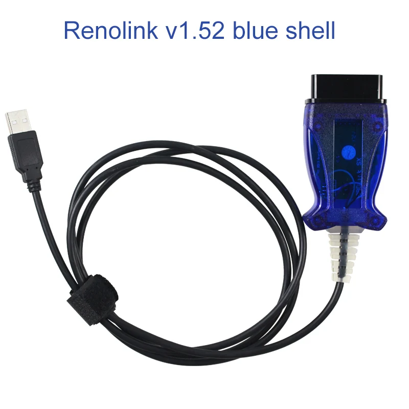 Renolink v1.52 blue Renolink OBD2 ECU программист V1.52 CD Программное обеспечение ключ кодирования UCH соответствие приборной панели кодирование ECU сброс функции - Цвет: Renolink v1.52 blue
