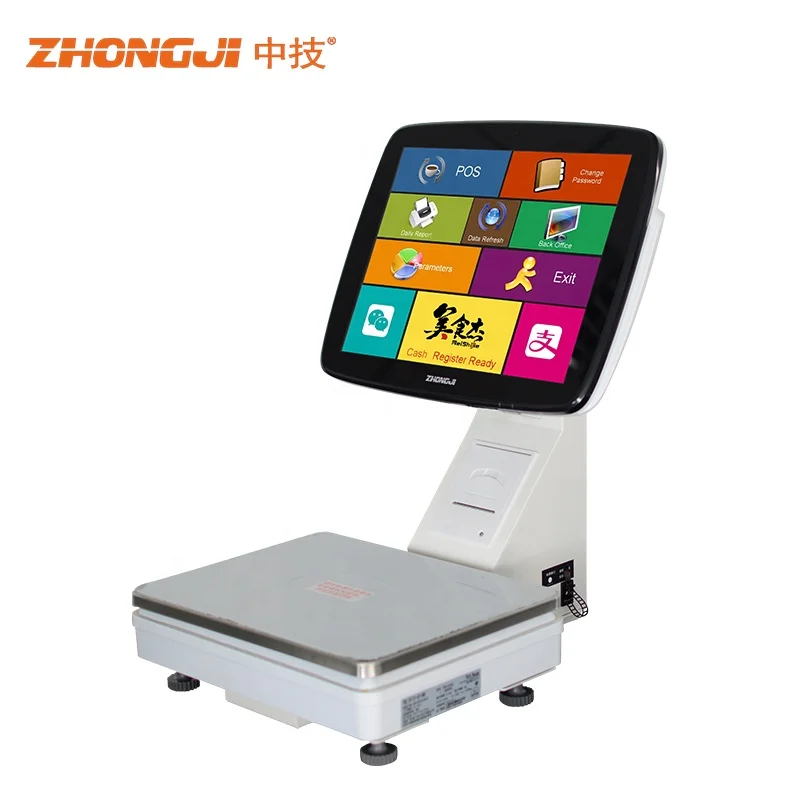 

All in one Store retail shop pos scale with printer