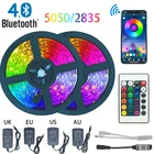 Светодиодная ленсветильник с Bluetooth luces LED RGB 5050 2835 водонепроницаемая гибкая лента с диодной лентой DC 12 В 5 м 10 м 32,8 фута 20 м