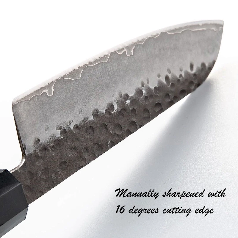 

Handmade Santoku Knife 7 inch 3 Layers Japanese AUS10 High Carbon Blade Chef Kitchen Knives Professional Cooking Slicing Tools