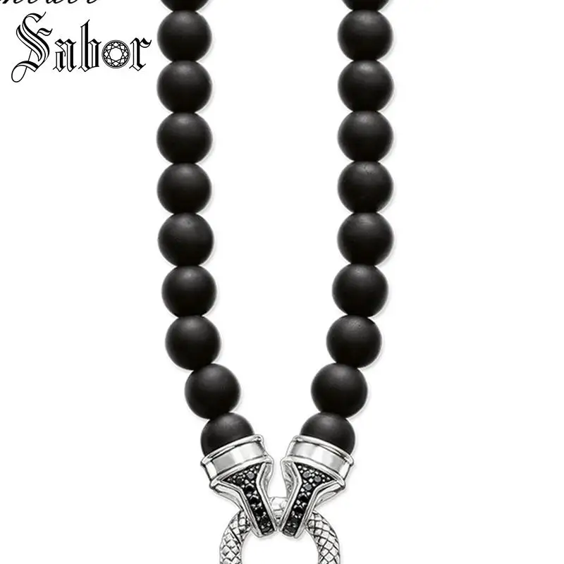 Ожерелье с закрепкой обсидиана в стиле панк подарок для женщин и мужчин Женские