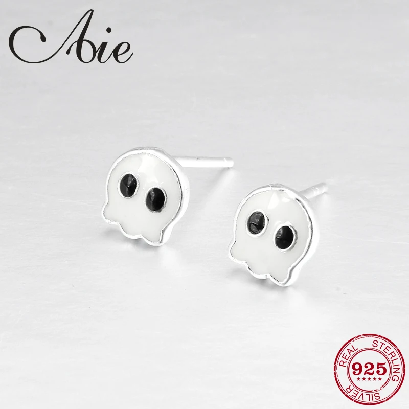 Женские серьги гвоздики из серебра 100% пробы с белой интересной