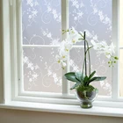 Самоклеящаяся наклейка на стекло с изображением белой орхидеи, ПЭТ, защита конфиденциальности, домашний декор, оконная пленка для окон, дверей, шкафов, стола
