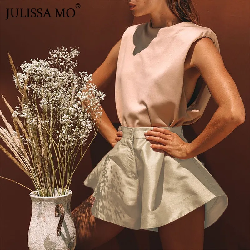 Женские шорты на пуговицах JULISSA MO с широкими штанинами и высокой талией модные