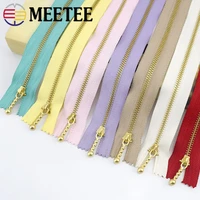 10pcs meetee 3 gold 121520cm close end metal zippers closure for sewing repair kit tools garment purse bags accessories a4 16