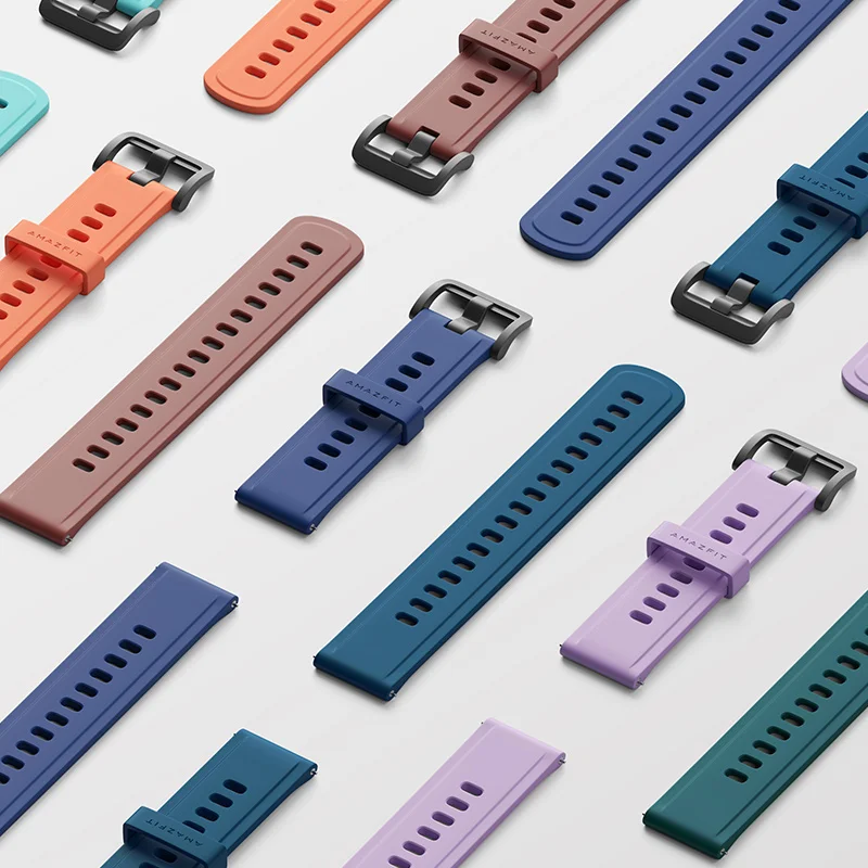 Оригинальные часы с силиконовым ремешком для Xiaomi Huami Amazfit GTR(47 мм и 42 мм) и умные спортивные часы 1 2 2S& Bip Lite