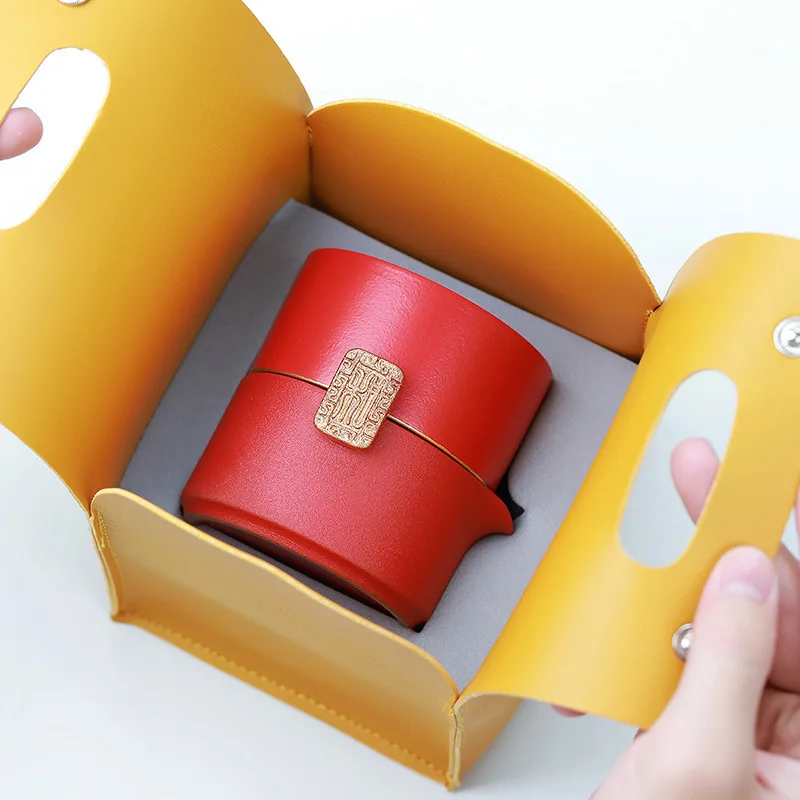 

Керамический фарфоровый чайник и чайные чашки для путешествий, офиса, Женский чайный набор, чайная посуда ручной работы, портативный китайс...