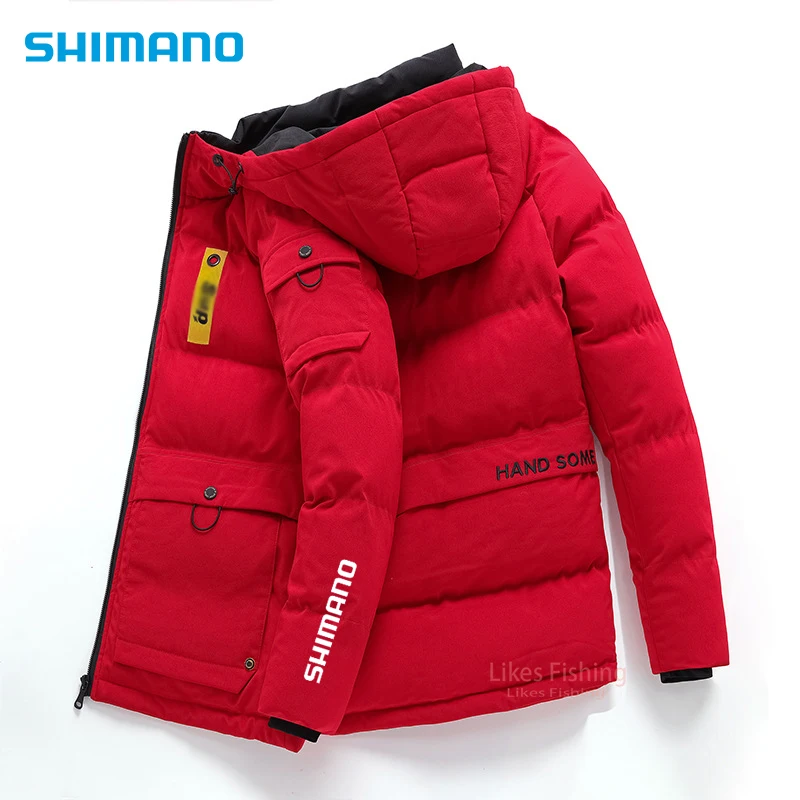 

SHIMANO Fishing Jacket Winter Outdoor Coat Thicken Fishing Clothes Hooded Warm Sport Fishing Wear Casual Fishing Clothing Men